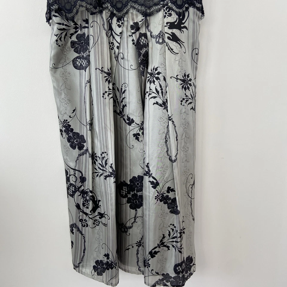 Moss And Spy 100% Silk MIDI Dress with Scalloped Lace Top Overlay Size 10 - image 3 of 4