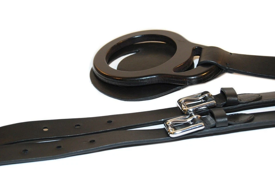 $495 Ralph Lauren Womens Equestrian Vachetta Leather Tri-Strap Belt Black Large - Image 3 of 3