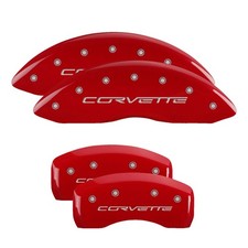 Mgp Caliper Covers For Engraved Front And Rear C6 Corvette Red Silver 2005-2005