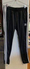 adidas Originals Women  s SST Track Pants Black White 3 Stripes Size Medium