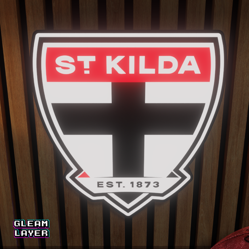 Letrero de luz de pantalla de pared LED RGB con logotipo AFL St Kilda Saints - Imagen 2 de 5