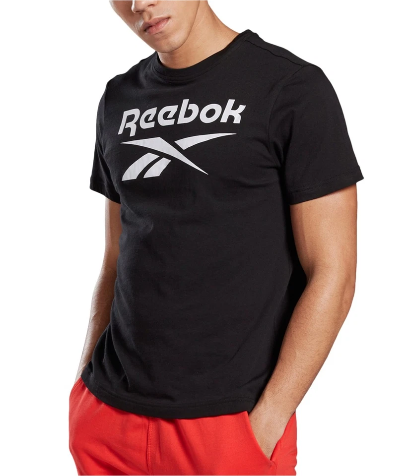 Camiseta Reebok Para Hombre Básica Logo Gráfico, Negra, 2XL