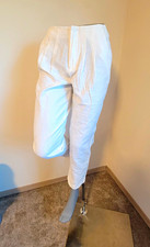 A New Day Women's White Solid High Rise Cropped Tapered Pants Zip Closure