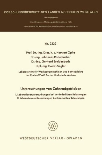 Untersuchungen An Zahnradgetrieben Herwart Opitz-image