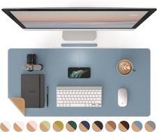 Dual-Sided Desk Pad Natural Cork PU Leather Large Mouse mats for Office Home