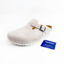 Birkenstock Stussy Boston Bone Suede Classic Clogs Women s Shoes