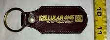 Vtg Original CELLULAR ONE Keychain "THE CAR TELEPHONE COMPANY" Leather Look
