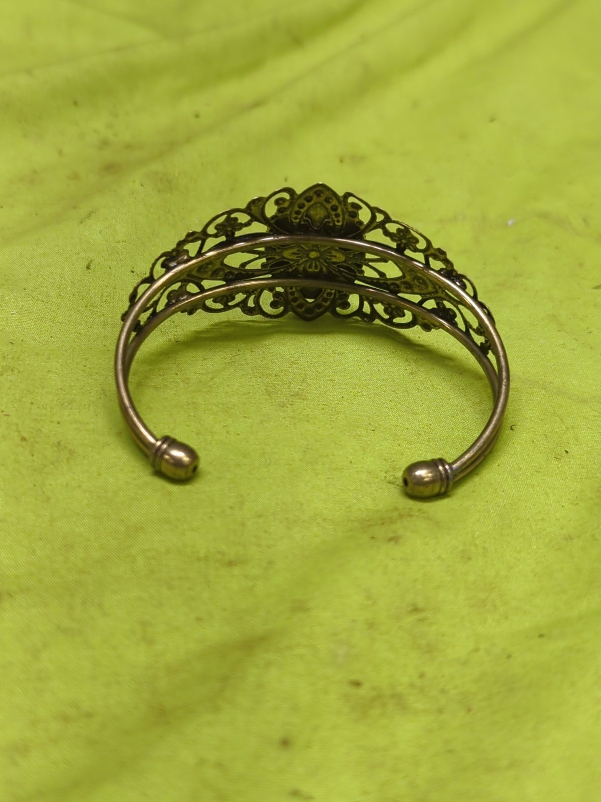 Statement Bracelet Bangle Beetle Stone - image 2