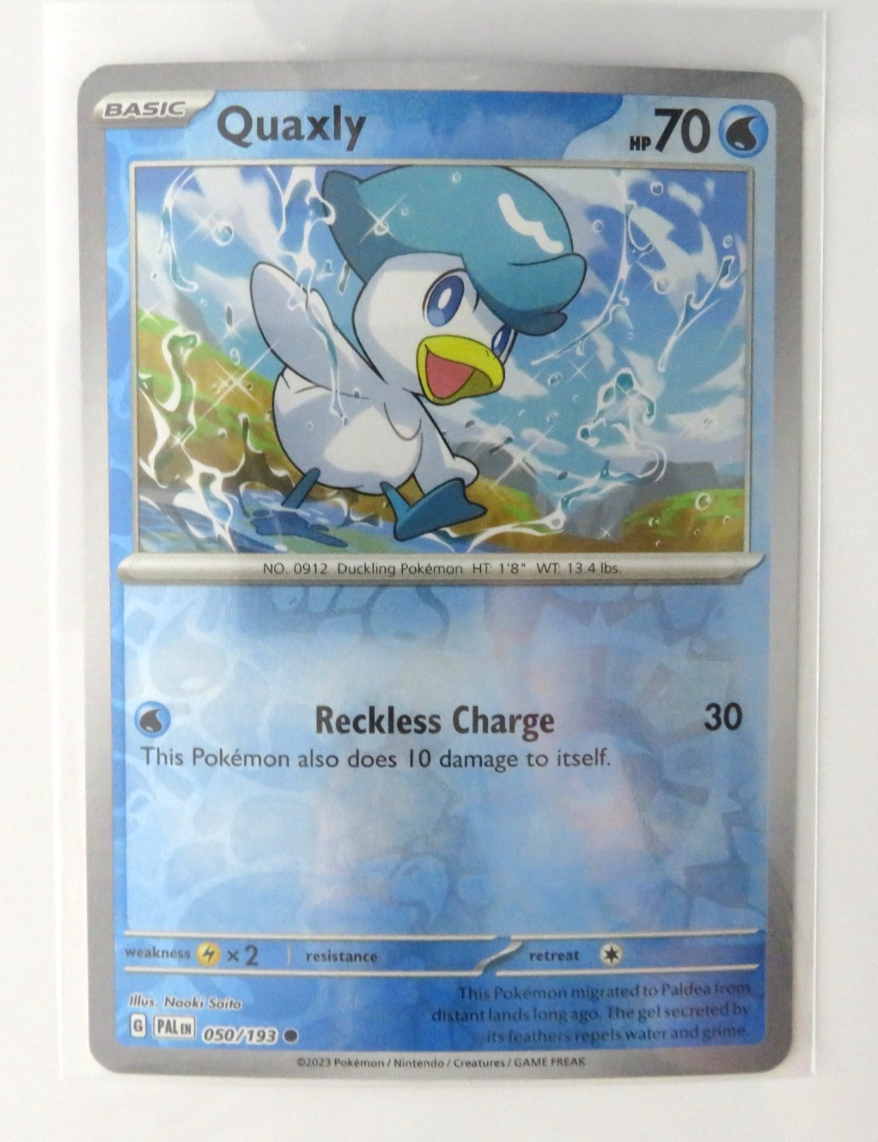 Pokemon Card Quaxly 050/193 Reverse Holo Common Lightly Played