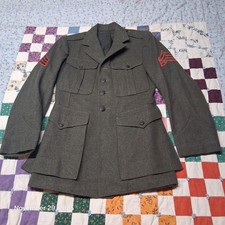 Original USMC WW2 Patched Wool Uniform Jacket Coat College Hall Fashions 2S