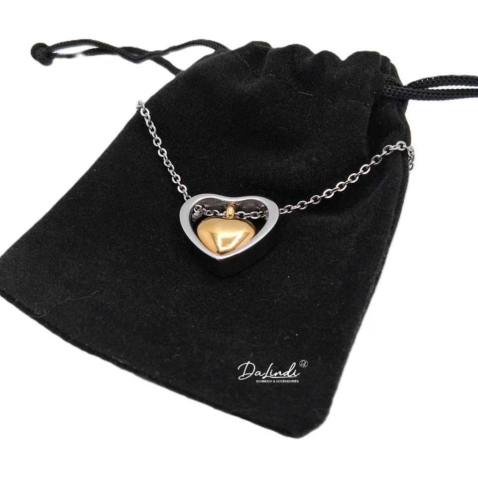 Memorial Kette, Asche Anhänger, Urne, Feuerbestattung Halskette "Herz in Herz" - Bild 4 von 4