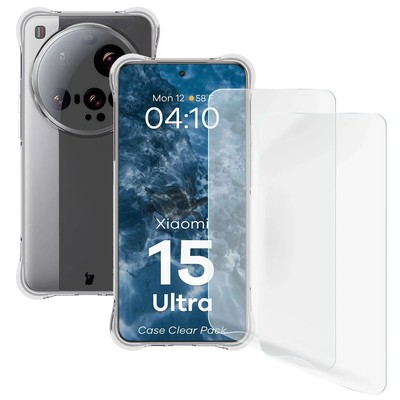 Handyhülle + 2x Folie für Xiaomi 15 Ultra Bizon Case Cover Etui Transparent
