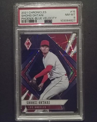 🔥2021 PANINI CHRONICLES SHOHEI OHTANI PHOENIX-BLUE VELOCITY GRADED PSA8 NM-MT