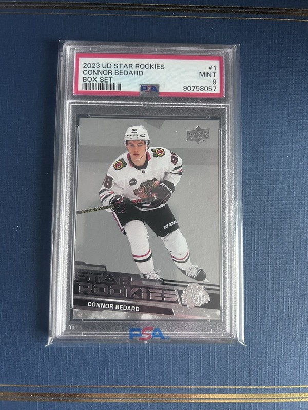 2023 CONNOR BEDARD ROOKIE PSA 9 MINT UD STAR BOX SET CHICAGO BLACKHAWKS (#1) RZC