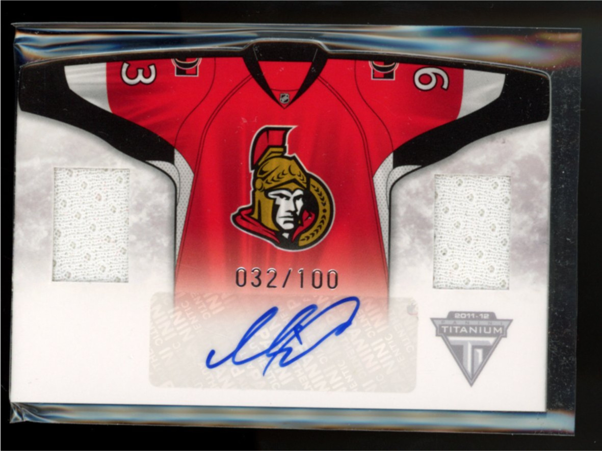 2011 PANINI TITANIUM #23 MIKA ZIBANEJAD HOME SWEATERS AUTO JERSEY ROOKIE /100