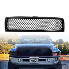 Glossy Black Grille Grill For Dodge RAM 1500 2500 3500 Mesh Hood Bumper Grill