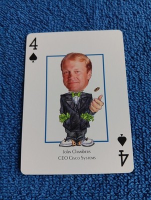 John Chambers Card Wall Street Most Wanted Hero Decks Playing Card CEO Cisco