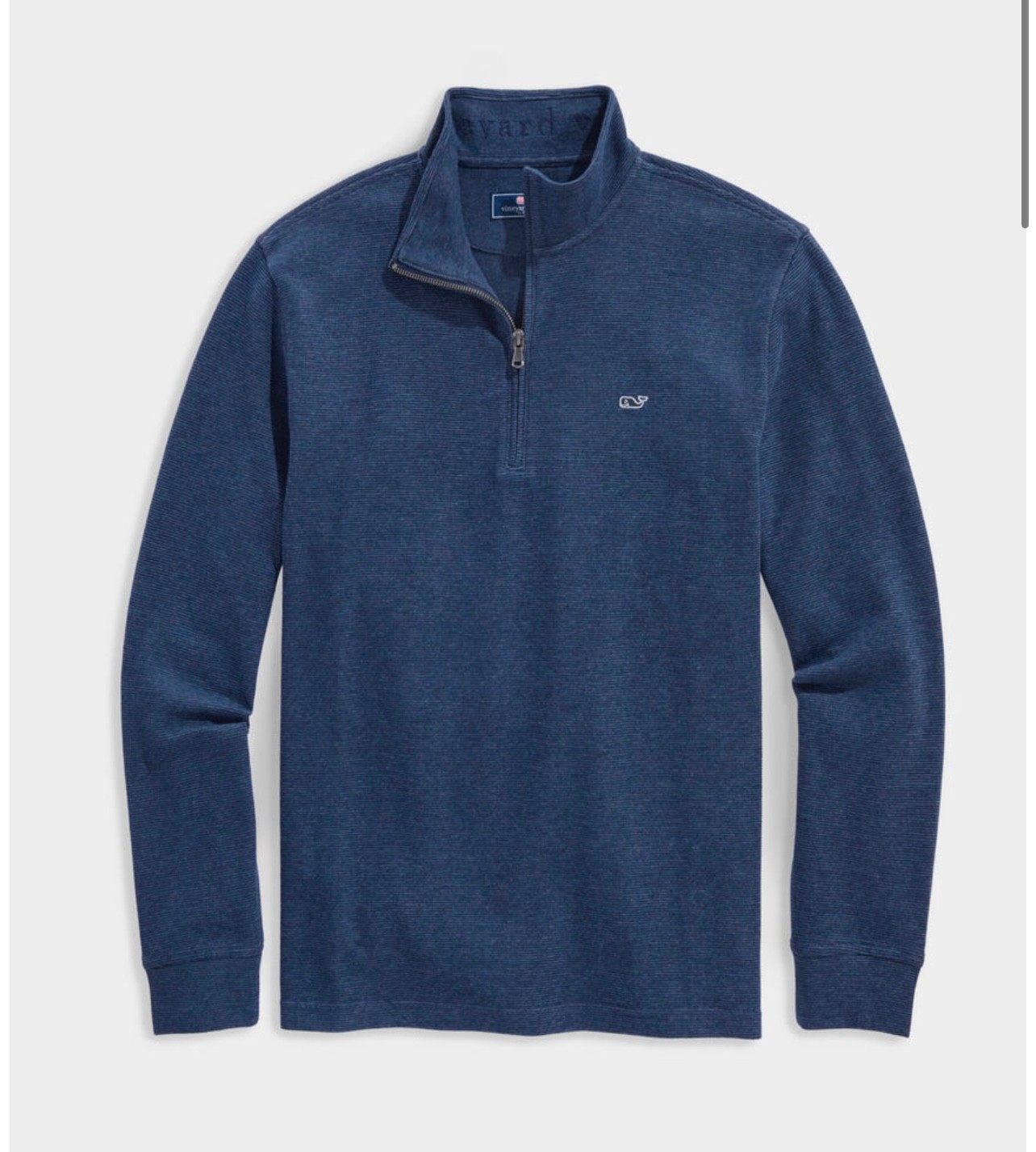 New Men’s VINEYARD VINES Saltwater Quarter Zip in Deep Bay Blue Zip - Size Large