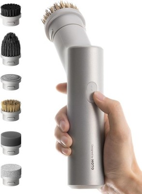 HOTO Elektrischer Spin Scrubber IPX7 Ganzkörper Wasserdicht Geschirrschrubber 9 Bürstenköpfe