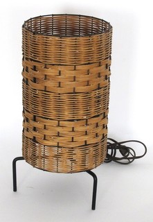Mid century Paul Mayen Rattan/wicker lamp