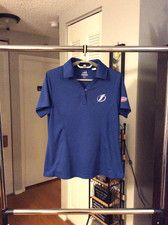Tampa Bay Lightning Blue Embroidered Polo Shirt Women Ladies Medium DryTec