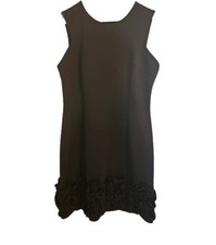 Donna Rico New York Little Black Dress Size 10 Short Comfort Ruffle Bottom NWT