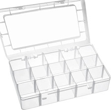 15 Large Grids Plastic Organizer Box with Adjustable Dividers,Divided Storage Co