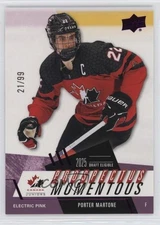 2024 Team Canada Juniors Prospectus Momentous Electric Pink /99 Porter Martone