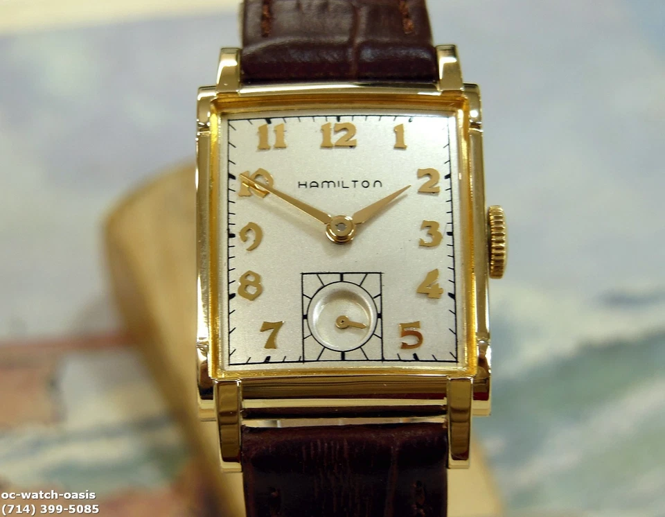 Hamilton Perry 1946 vintage, impresionante esfera plateada, reparado, 1 año de garantía Foto 2 de 4