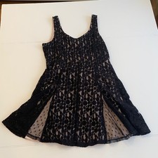 Disney Minnie Rocks the Dots Junior Women’s XL Extra Large Black Lace Mini Dress