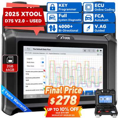 XTOOL D7S V2.0 USED Auto All System Diagnostic Tool Bi-Directional Key Coding
