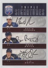 2009-10 Be a Player Triple Signatures David Perron Brad Boyes TJ Oshie Auto 0o5t