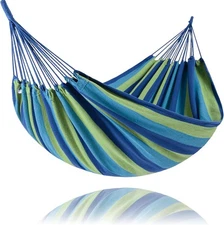 102" X 31" Double Hammock Breathable Cloth Tree Anchored Lounge Hammock (450lbs)