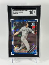2019 Bowman Draft Chrome 1st Jake Sanford #BDC-83 Blue Sapphire Refractor SGC 10