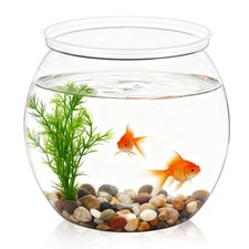 Mini Plastic Fish Bowl 27 Oz Decorative Small Fishbowl Round Plastic Fish Tank