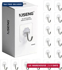 16 Pack Crystal Clear Adhesive Hooks for Hanging, Heavy Duty 22lb  Sticky Hooks