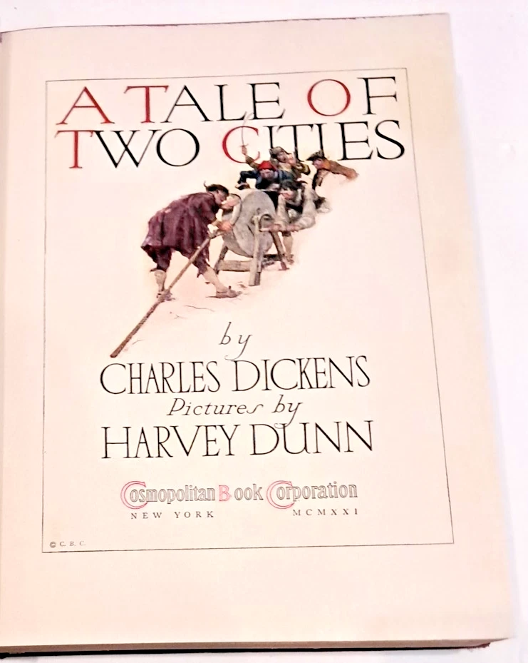 A Tale of Two Cities by Charles Dickens (1921) Vintage Hardcover D1 Foto 3 de 4