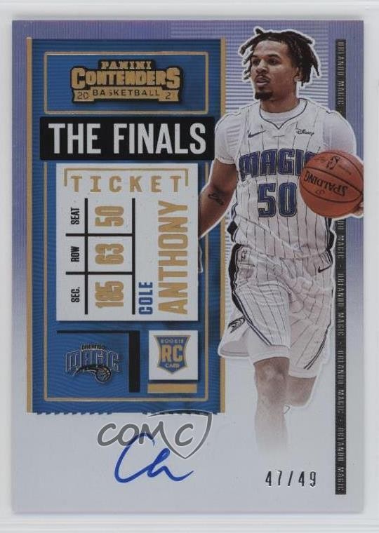 2020 Panini Contenders Finals Ticket 47/49 Cole Anthony #111 Rookie Auto RC 0q65