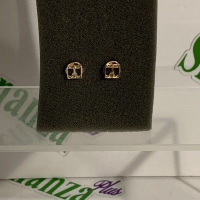 Thorn & Fable Earrings Studs Studded Leonardo Da Vinci Vitruvian Man Miniature