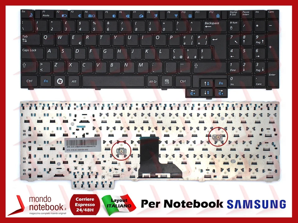 Clavier Italien Pour SAMSUNG RV510 P580 R525 R528 R530 Noir ITALIEN QWERTY - Photo 1/1