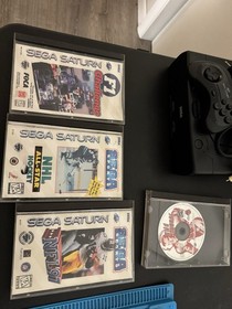 Sega Saturn Model 2 Console W/ Controller Cables 4 Games Tested Working