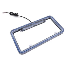 Blue Upgrade Neon Lamp License Plate Frame 12V Universal For Jeep Honda Nissan