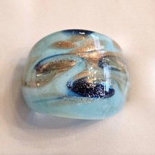 Handmade Murano glass ring multicolor Size 7
