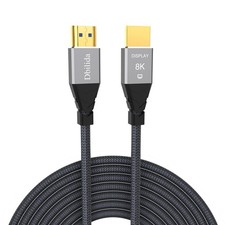 8K Fiber HDMI Cable 50ft, Nylon Braided Fiber Optic HDMI 2.1 Cable Support 48...