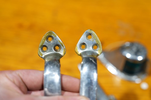 Vintage Perko Boat Navigation Bow Light chrome handles rope tie Parts Lot - Afbeelding 10 van 15