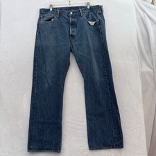 Levis 501 Jeans Mens 38x30 36x28 Blue Straight Leg Button Fly