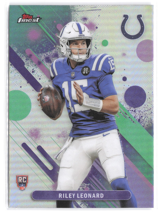 2025 Topps Finest #9 Riley Leonard, Indianapolis Colts RC Refractor