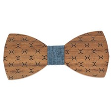 Tony & Paul. Noeud papillon. classico, BOIS. Bleu  - Motifs -