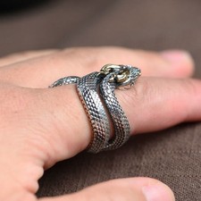 Party Ring Retro Punk Jewelry Ring Men's Python Snake Ring Retro for Party