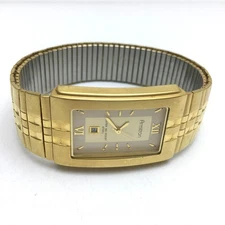 Vintage Armitron Men's Gold Tone Watch Rectangular Face Water Resistant